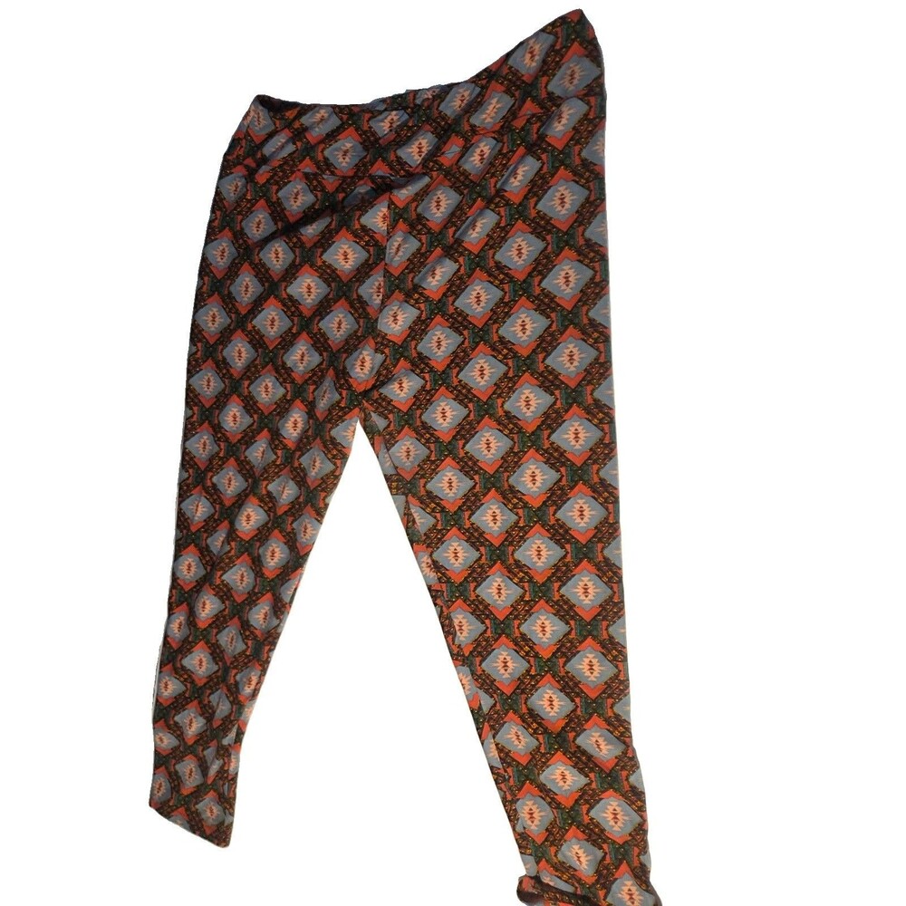 Lularoe Leggings Womens Size TC2 Tall & Curvy Red Diamond Pattern